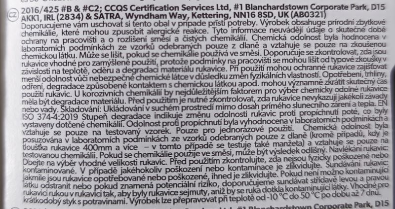 Jednorázové rukavice nitrilové vel. M 1 kus (atest pro potraviny)